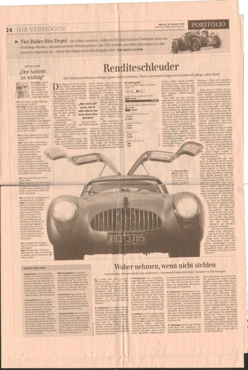 Financial Times Deutschland Oldtimer Rendite